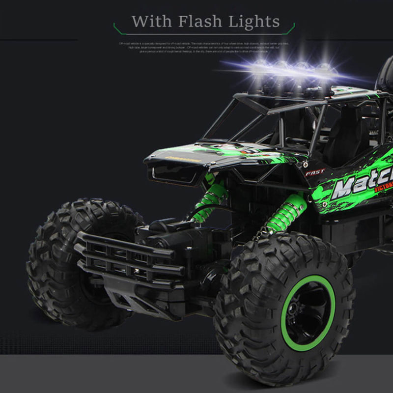 "Robuuste 4x4 offroad RC-auto met krachtige banden en schokbestendig ontwerp voor avontuurlijk rijplezier op elk terrein."