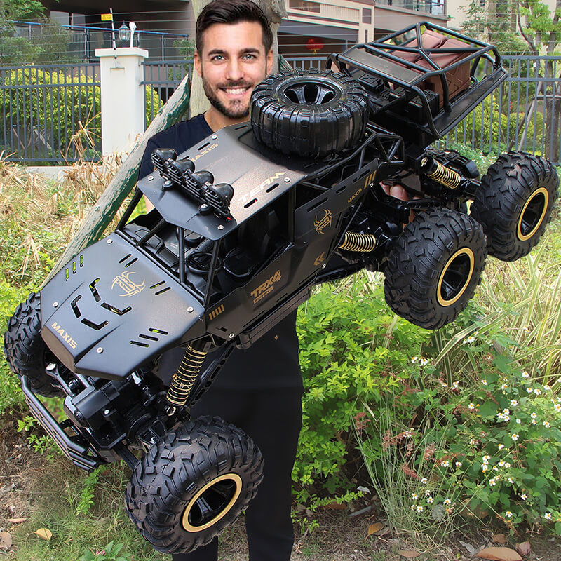 "Robuuste 6-wiel RC monster truck, off-road, 1/12 schaal, met antislipbanden en realistische details voor ultiem avontuur."
