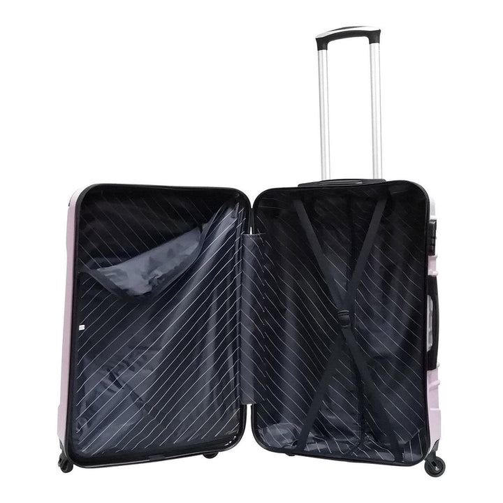 Detail van de rode hardshell reiskoffer Siena; duurzaam, krasbestendig oppervlak voor langdurig gebruik.