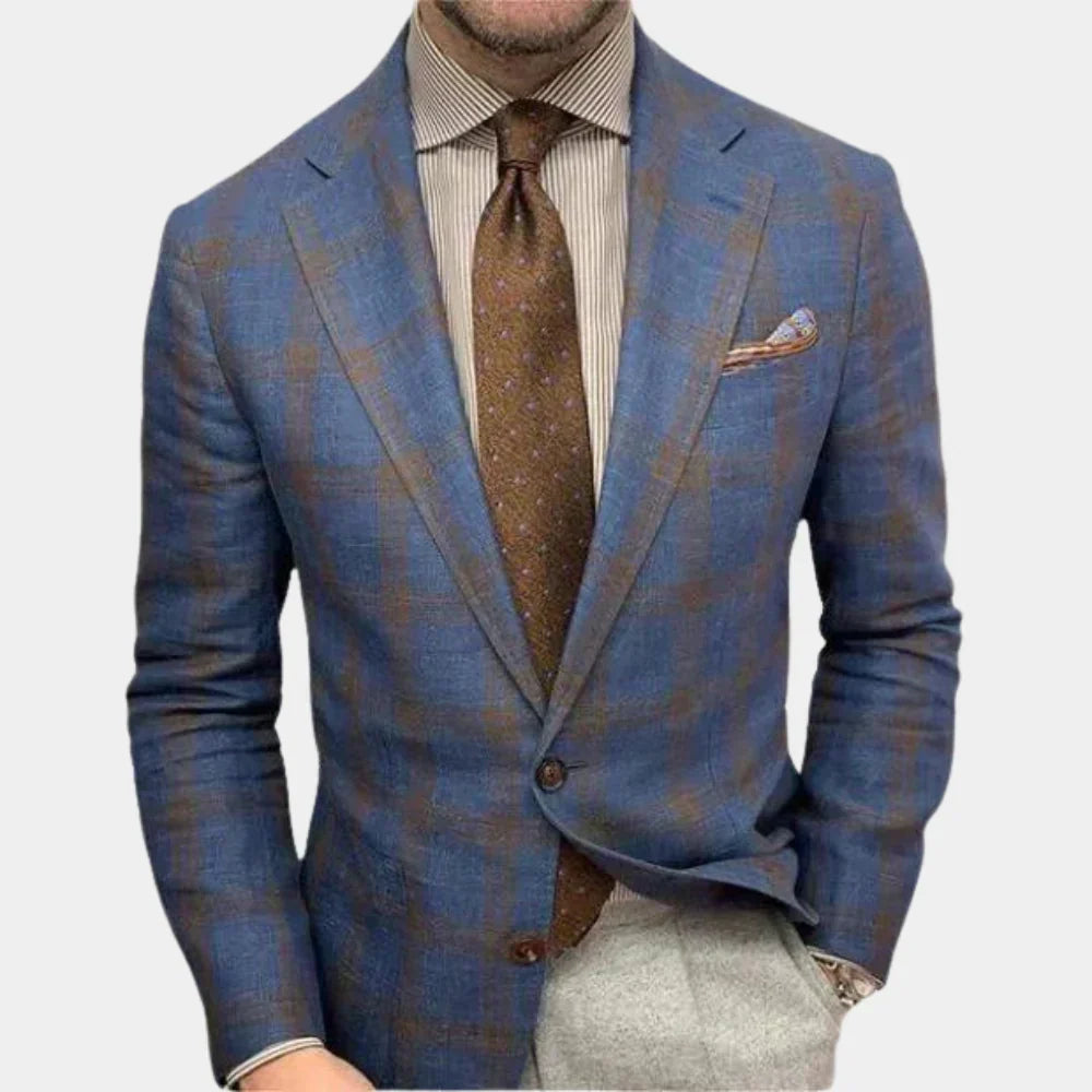 "Rode slank fit herenblazer, modern en veelzijdig, perfect voor elke gelegenheid. Maak je outfit compleet met stijlvolle eleg