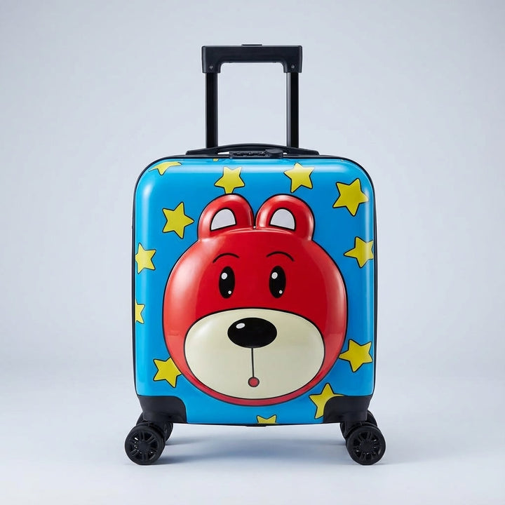 Lichtgewicht en compacte kinderkoffer, perfecte handbagage voor gemakkelijke vliegreizen met kinderen.