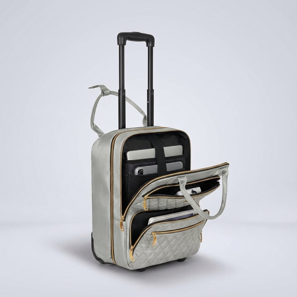 SwiftSeat roltrolley: compacte handbagage reistas met apart laptopvak, voor vlotte reizen.