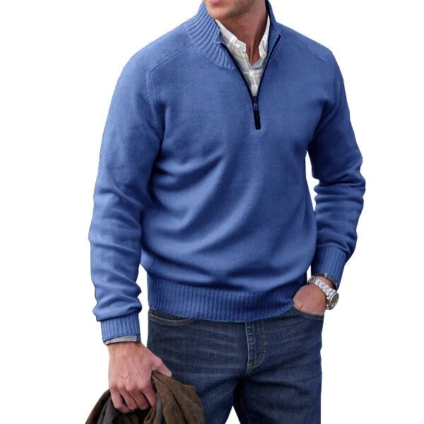 Comfortabele wintertrui voor mannen in paarse tint, zachte brei