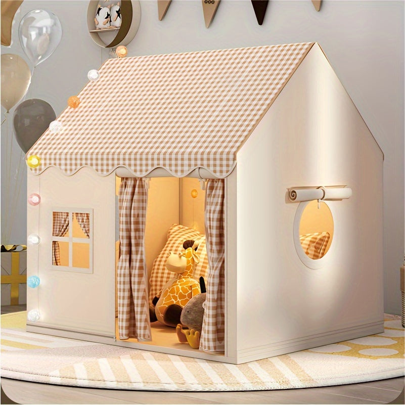 "Schattig binnenspeelhuis voor kinderen met levendige kleuren, biedt veilige en creatieve speelruimte binnen en buiten."