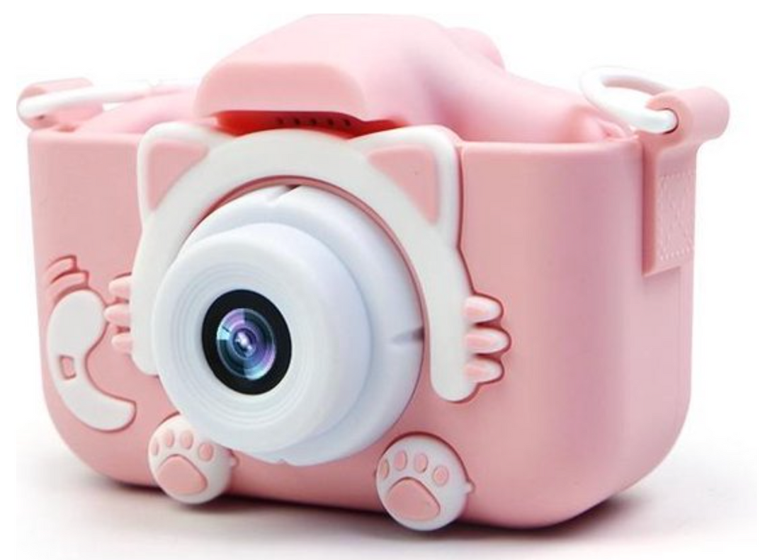 "Schattige blauwe HD mini camera voor kinderen, schokbestendig, 20 MP, en 1080p video-opname, met stevig ontwerp."