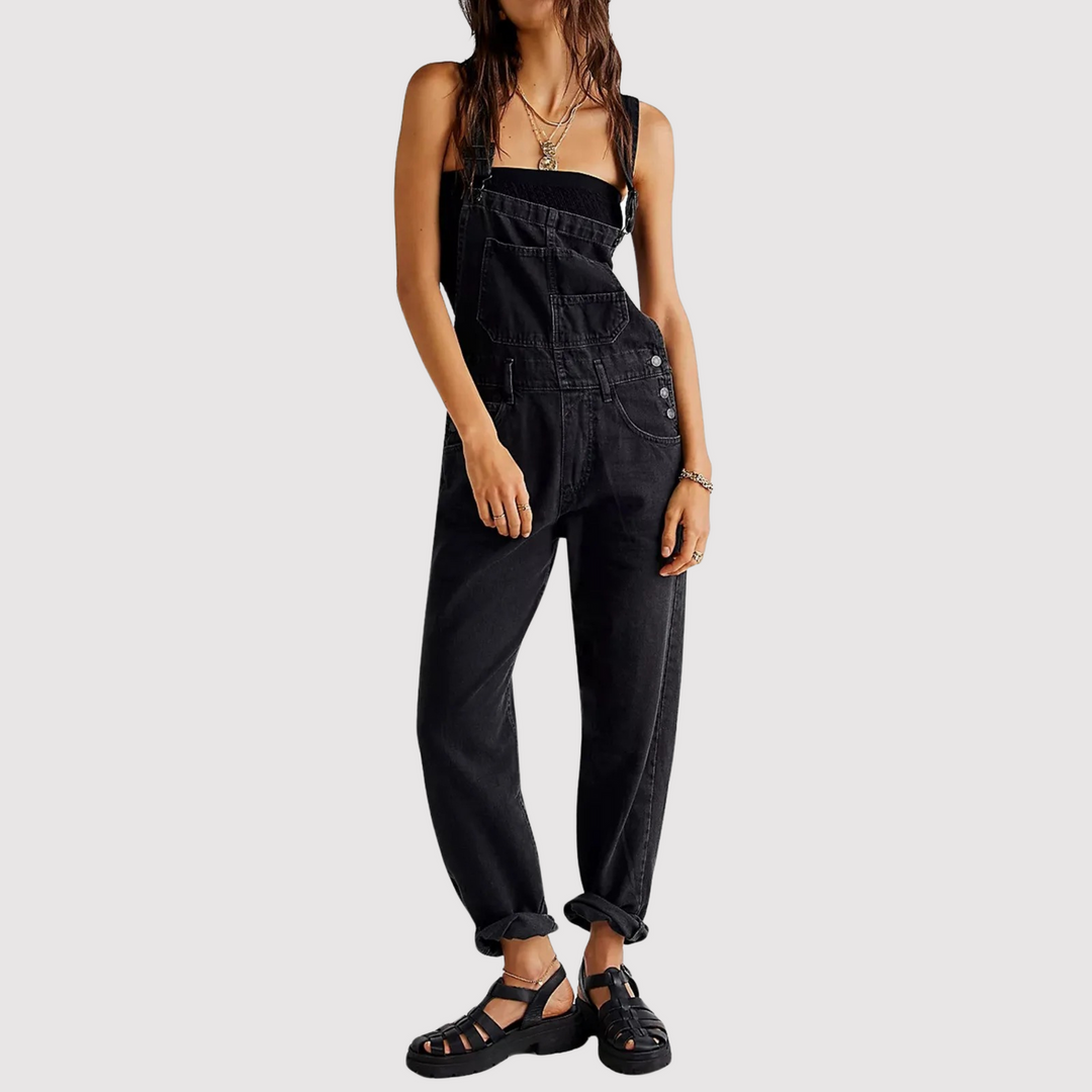 Comfortabele dames spijker tuinbroek van zacht denim, een veelzijdige overal voor dagelijkse casual looks.
