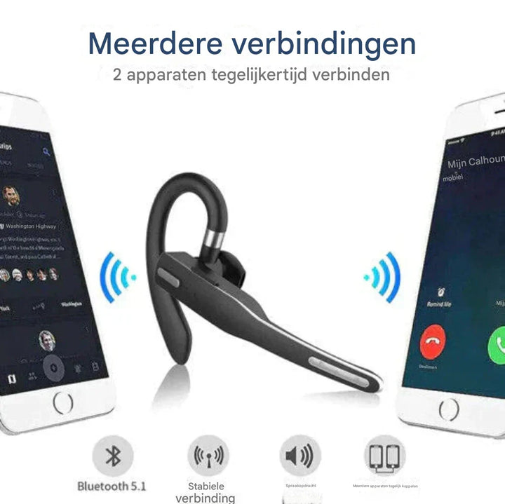 De headset gedragen door een man, demonstrerend comfort en pasvorm