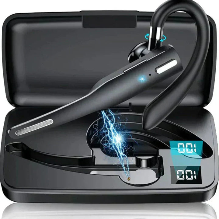 Vooraanzicht van de Bluetooth headset met de dubbele microfoons