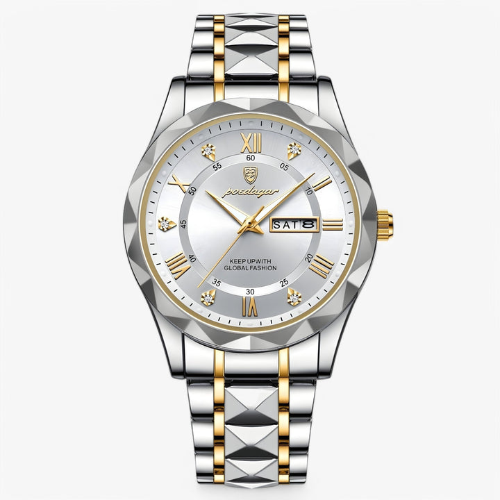 Klassiek heren polshorloge met quartz uurwerk voor nauwkeurige tijd. Waterbestendig design.