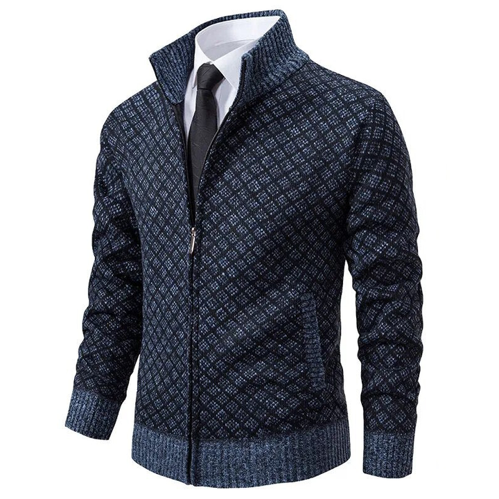 "Stijlvol luxe wollen vest met moderne schuine ruitenprint, slanke pasvorm, ideaal voor zakelijke en informele gelegenheden."