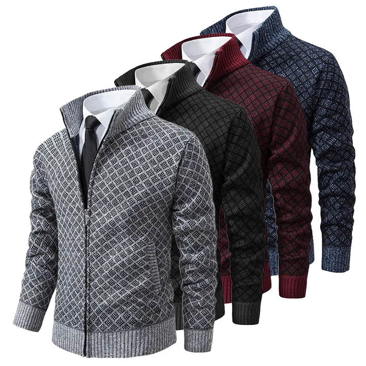 "Stijlvol luxe wollen vest met moderne schuine ruitenprint, slanke pasvorm, ideaal voor zakelijke en informele gelegenheden."