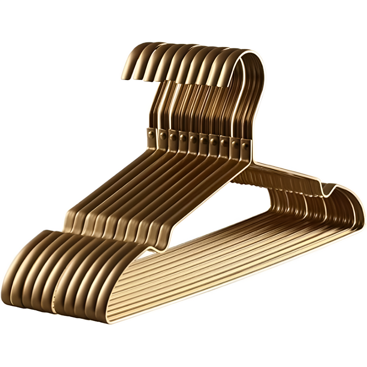 "Stijlvolle antislip aluminium kledinghangers, ruimtebesparend ontwerp, geschikt voor delicate stoffen en diverse kledingstuk