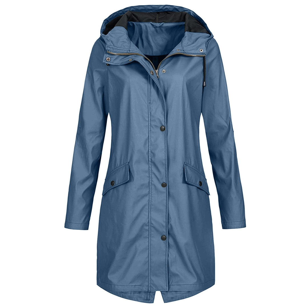 Moderne dames buitenjas met lange mouwen, waterdicht en winddicht, perfect voor herfst en winter.