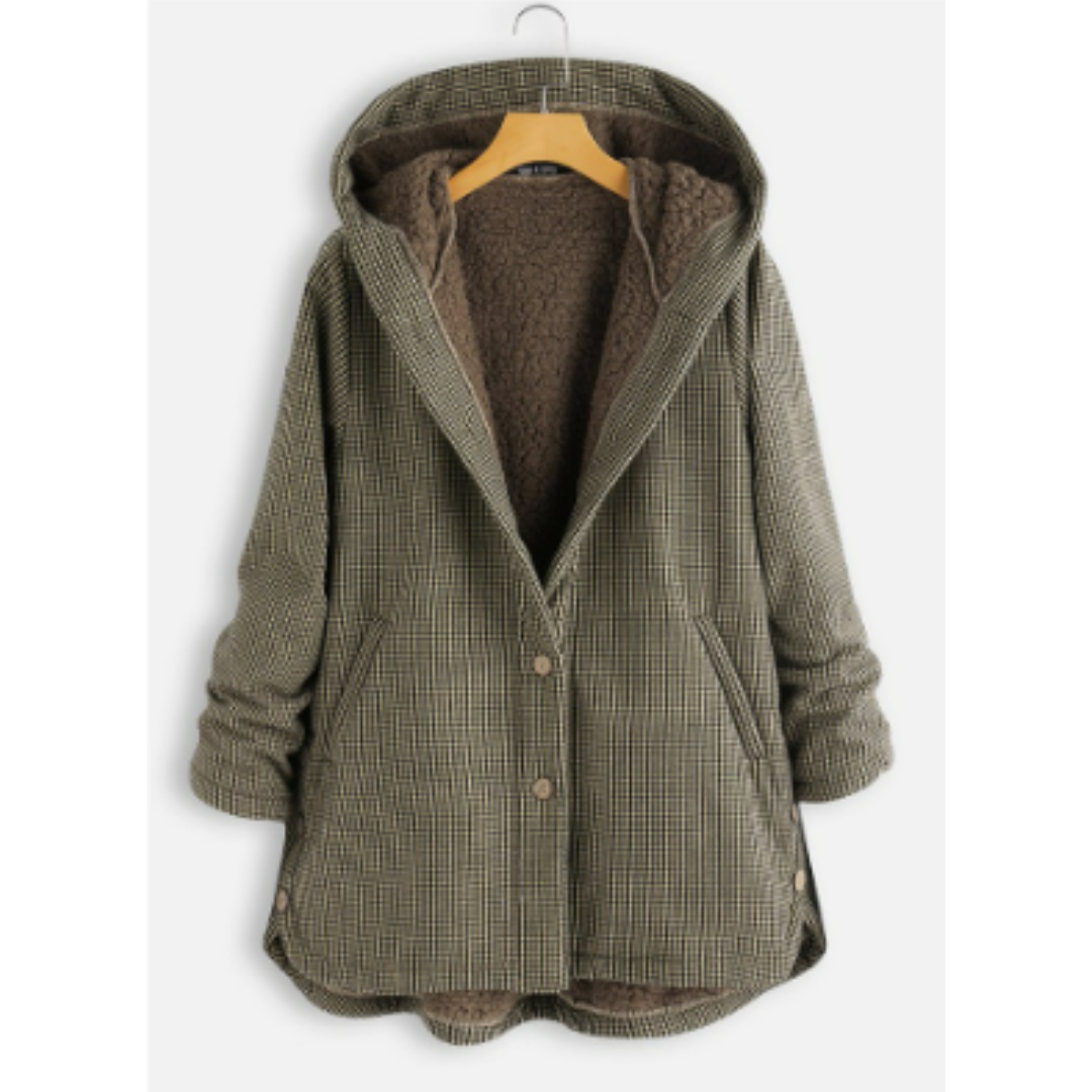 Stijlvolle dames winterjas Nina met warme capuchon, perfect voor koud weer en comfortabele buitenkleding.