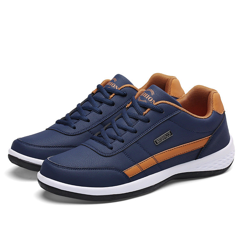 "Stijlvolle en comfortabele Lucas heren sneakers met veters, leer en verkrijgbaar in blauw, wit, zwart. Geschikt voor elke ge