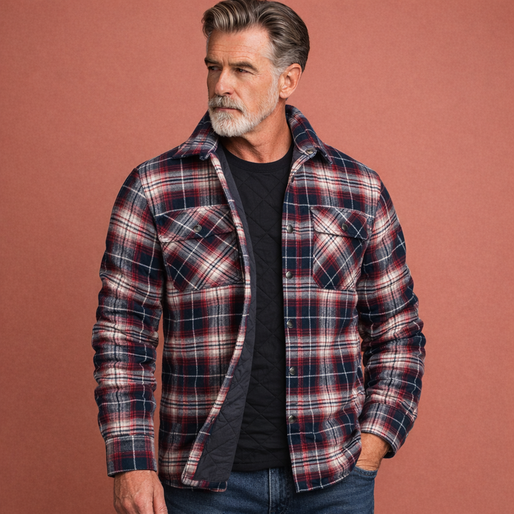 Modieuze heren geruite jas, casual en comfortabel. Een must-have voor de herfstgarderobe.