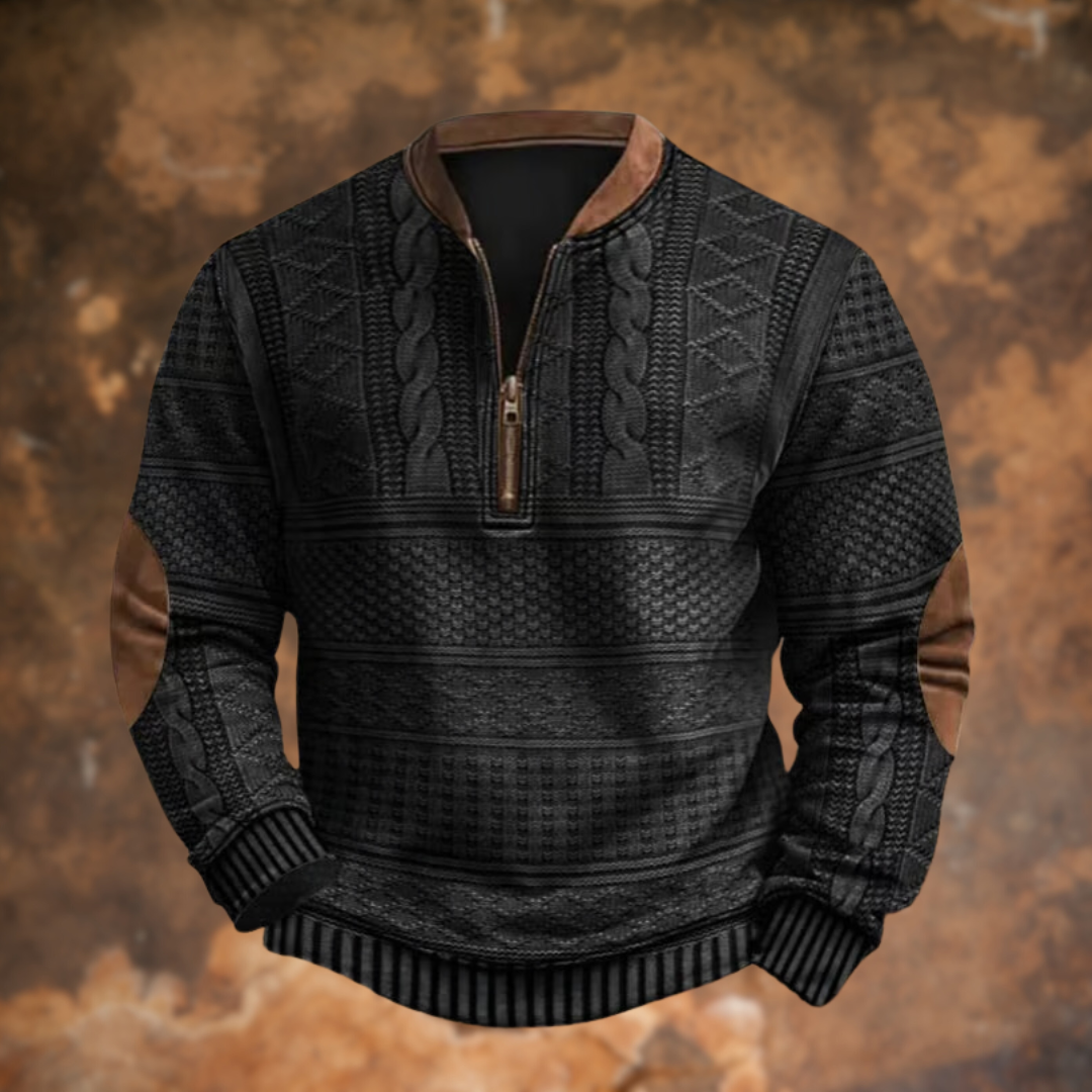 Comfortabele heren half-zip trui van zachte stof, ideaal als stijlvolle bovenkleding voor de winter.