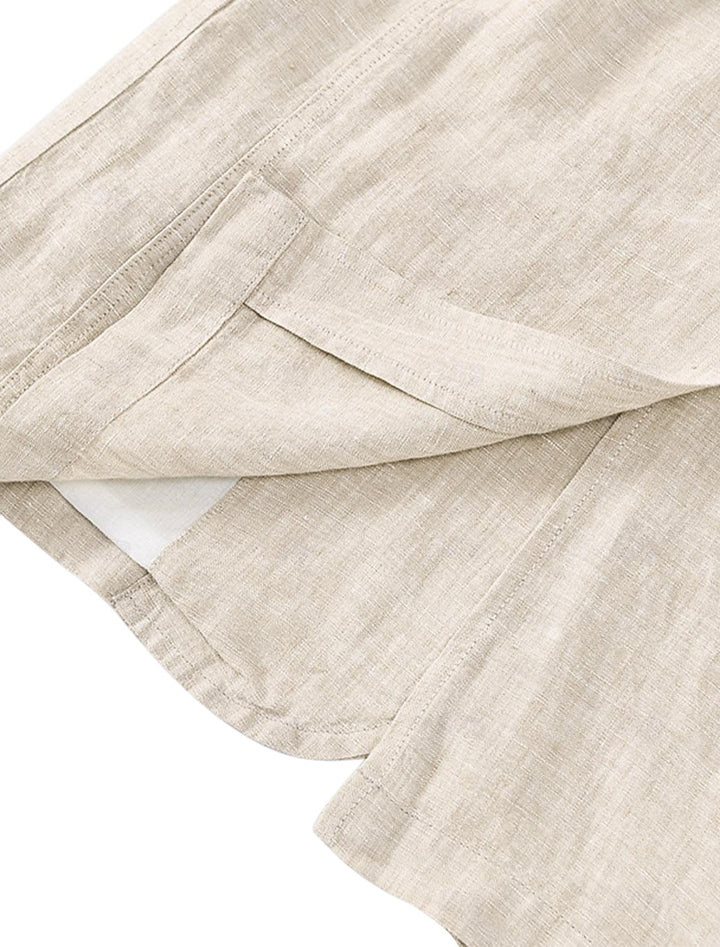 "Stijlvolle heren linnen blazer in beige, luchtig en ademend, perfect voor warme zomerdagen en vele gelegenheden."