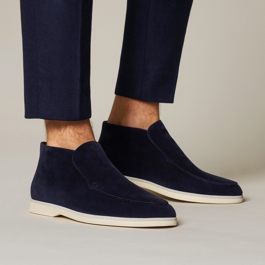 Gemakkelijk aan te trekken heren slip-on loafers met verhoogde zool, ideaal voor snelle smart casual looks.
