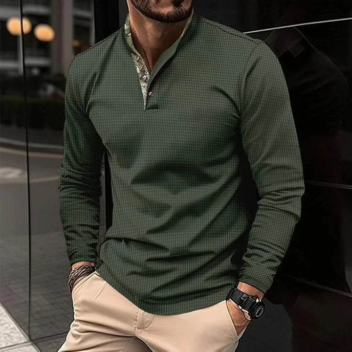 Stijlvolle heren Noah polo met contrasterende gekleurde kraag, perfect voor een chique zomerlook.