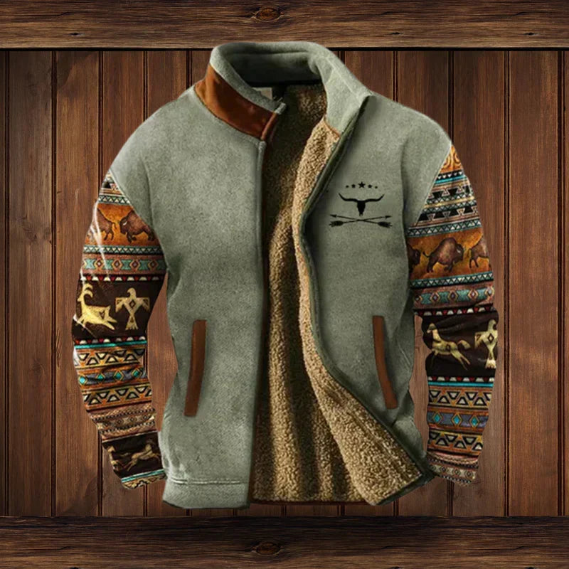 Warme heren winterjas in authentieke western stijl. Perfecte bovenkleding voor koude dagen.
