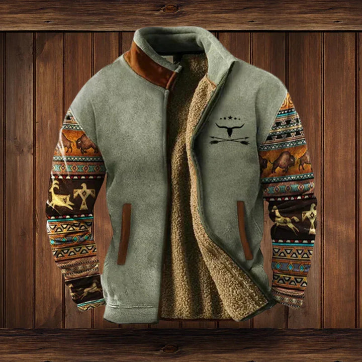 Warme heren winterjas in authentieke western stijl. Perfecte bovenkleding voor koude dagen.