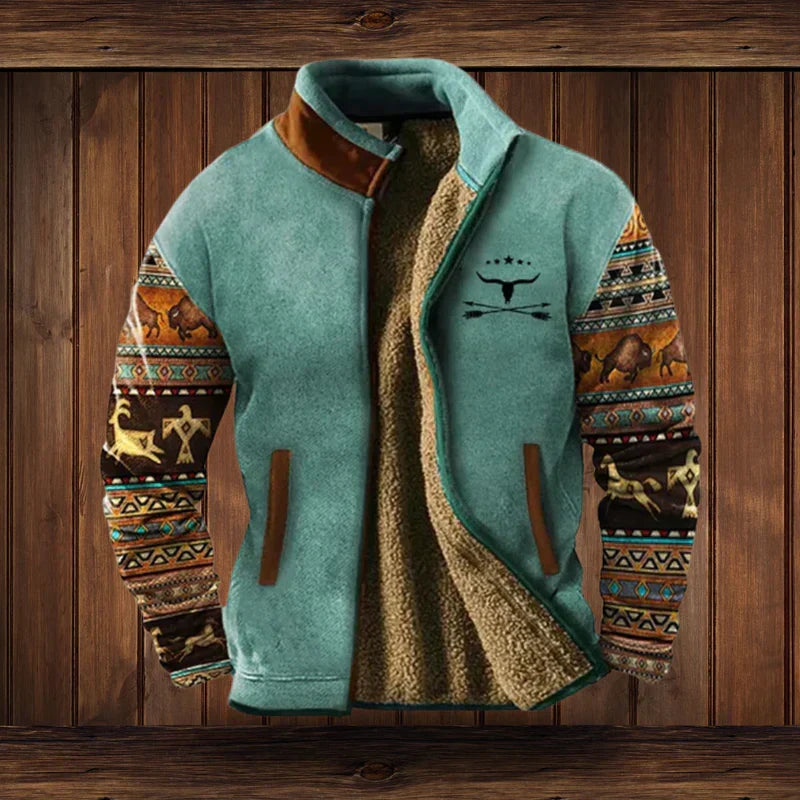 Karaktervolle herenjas, western stijl, van duurzaam materiaal. Ideaal als casual bovenkleding voor mannen.