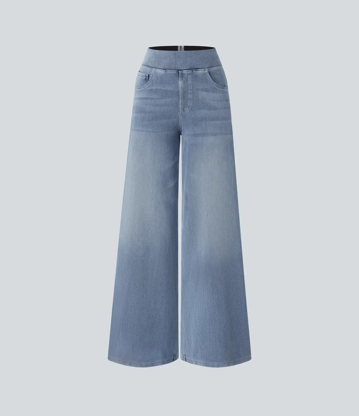 "Stijlvolle hoge taille elastische broek voor dames, flatteuze pasvorm, veelzijdig en comfortabel voor elke gelegenheid."