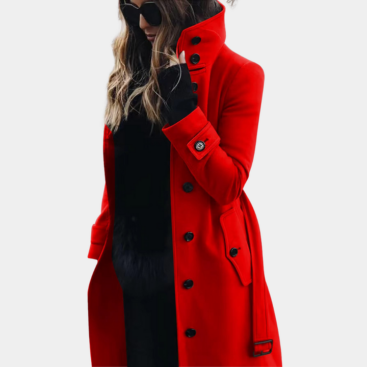 Veelzijdige chique dames trenchcoat met riem; een modieuze lange jas voor elke gelegenheid.