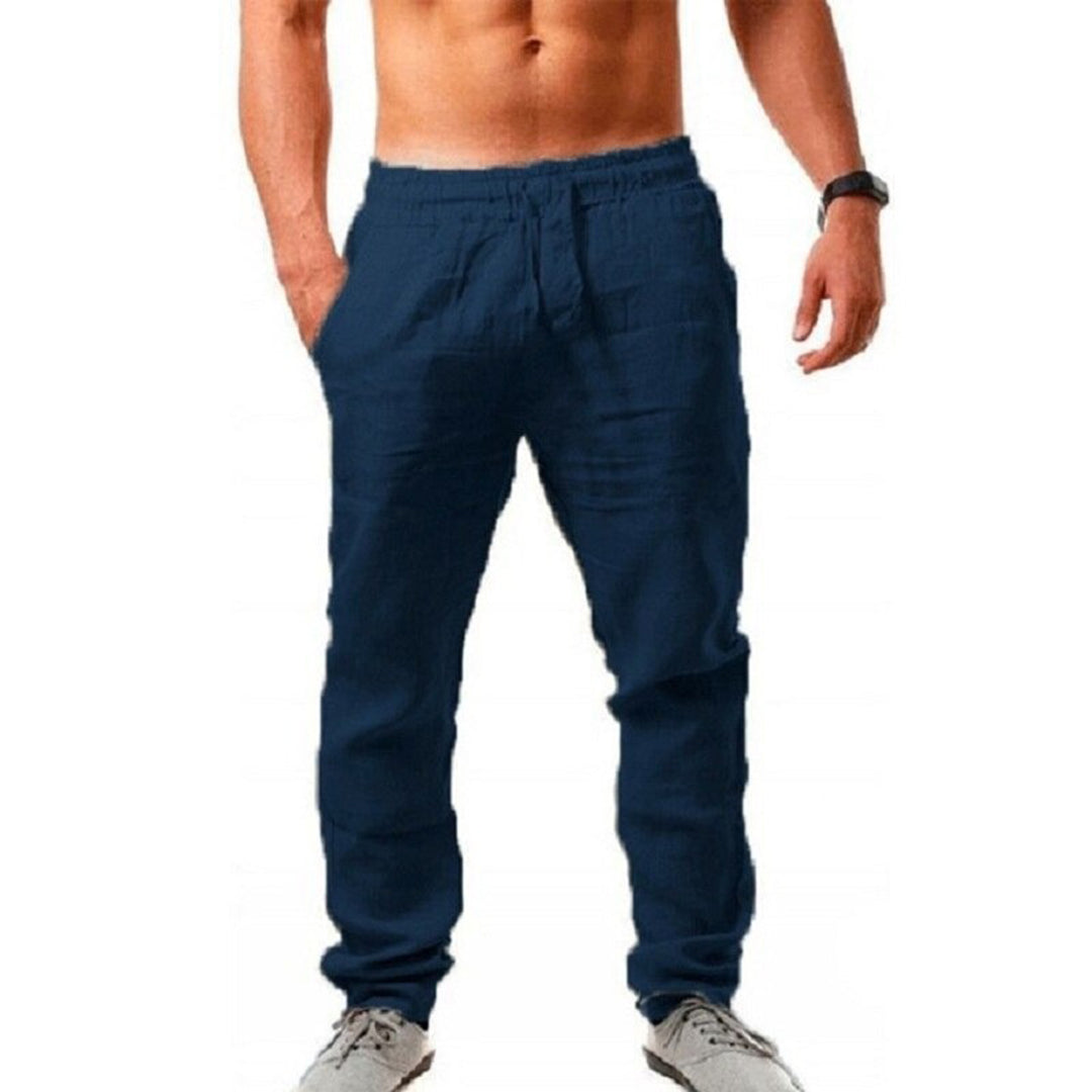 "Stijlvolle luchtige Drake linnen broek voor heren in neutrale tinten, ideaal voor zomerse elegantie en draagcomfort."