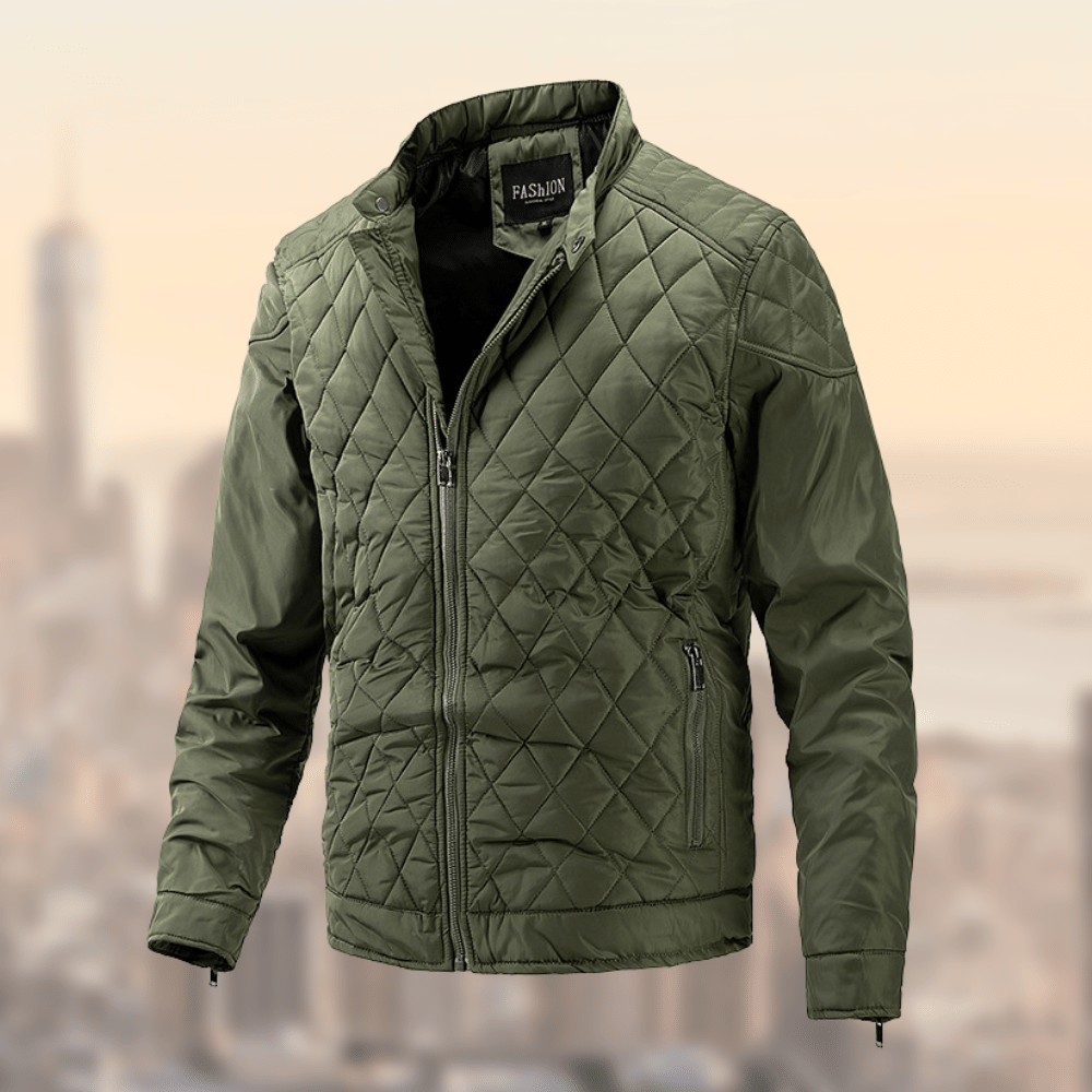 "Stijlvolle Noorse herenjas, elegant design, donkere stof, ideaal voor koude winters, biedt comfort en bescherming."