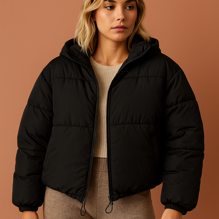 Stijlvolle oversized gewatteerde dames winterjas. Comfortabel en warm, perfect voor koude dagen.