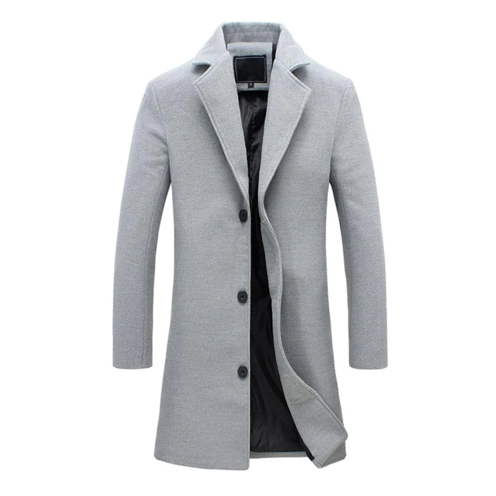 "Stijlvolle, warme lange parka jas voor heren, verkrijgbaar in zwart, beige, lichtgrijs; biedt elegantie en functionaliteit."