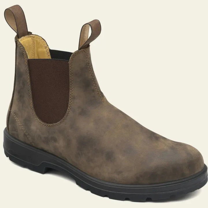 "Stijlvolle waterdichte heren Chelsea boots, zwart leer met elastische inzet; geschikt voor regenachtig weer en dagelijks geb