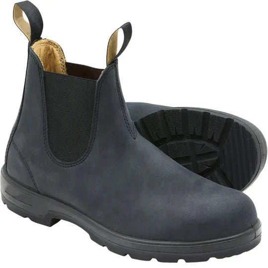 "Stijlvolle waterdichte heren Chelsea boots, zwart leer met elastische inzet; geschikt voor regenachtig weer en dagelijks geb