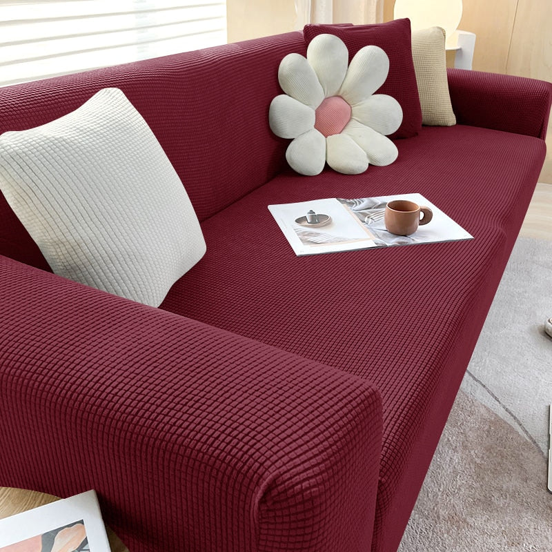 "StretchGuard rekbare bankhoes, elastisch, stijlvolle bescherming, antislip, perfecte pasvorm, modern interieurdesign"