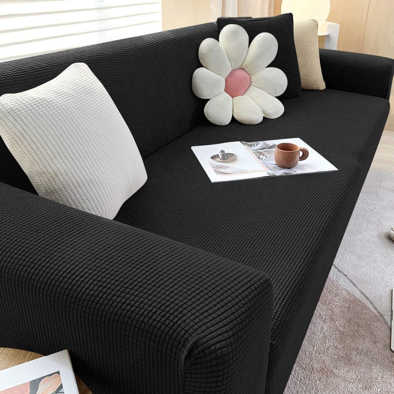 "StretchGuard rekbare bankhoes, elastisch, stijlvolle bescherming, antislip, perfecte pasvorm, modern interieurdesign"