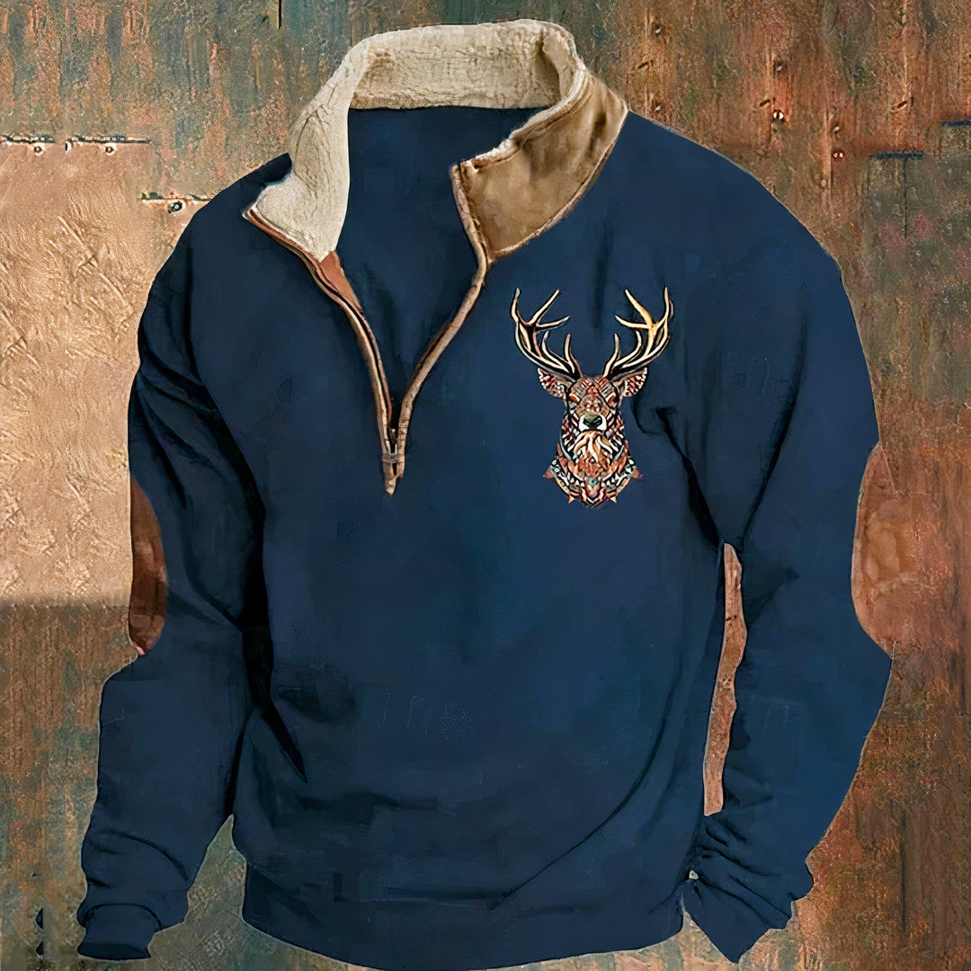 Blauwe warme herentrui voor een verzorgde en casual look