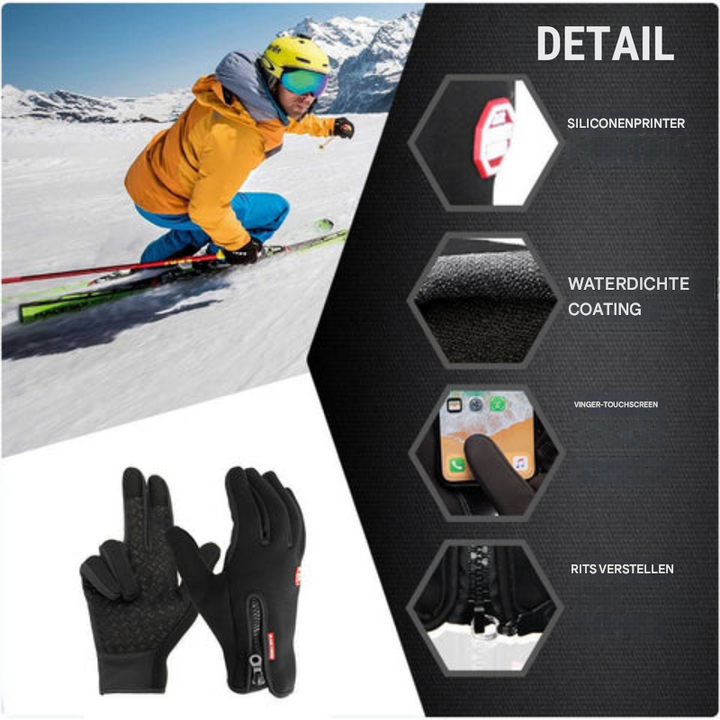 Thermo verwarmde unisex handschoenen, perfect voor winterse buitensporten zoals skiën, fietsen en wandelen in de kou.