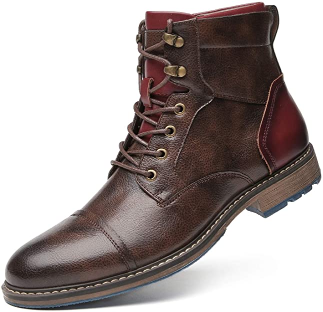 "Tijdloze laarzen voor heren, premium leer, glad ontwerp, comfort, zachte binnenvoering, anti-slip zool."