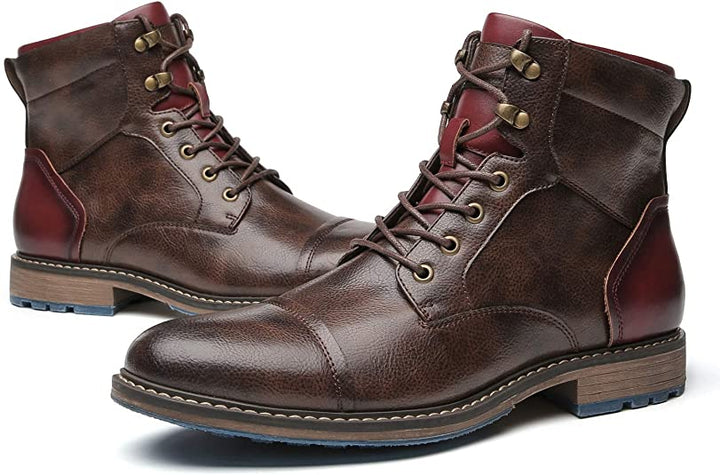"Tijdloze laarzen voor heren, premium leer, glad ontwerp, comfort, zachte binnenvoering, anti-slip zool."