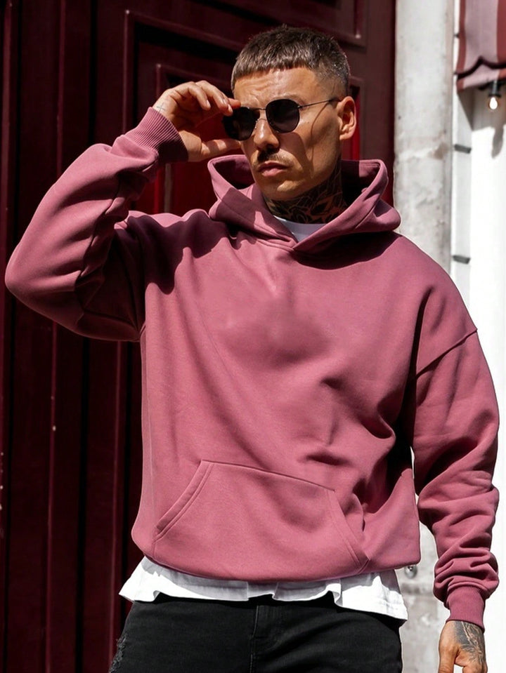 Modieuze heren hoodie effen design zachte stof trui