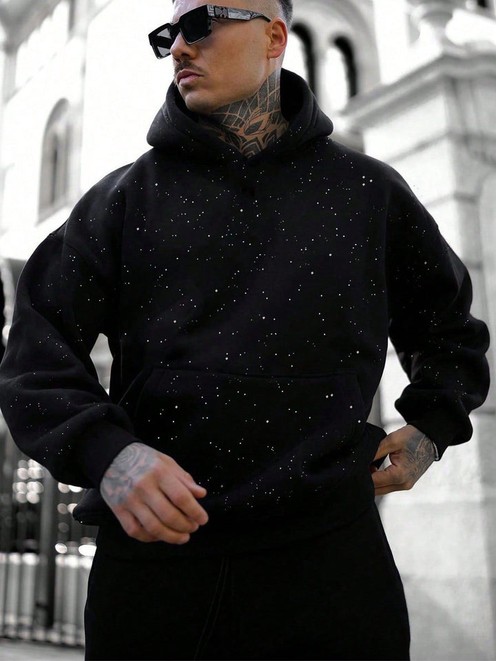 Stijlvolle zwarte hoodie voor heren casual kleding item