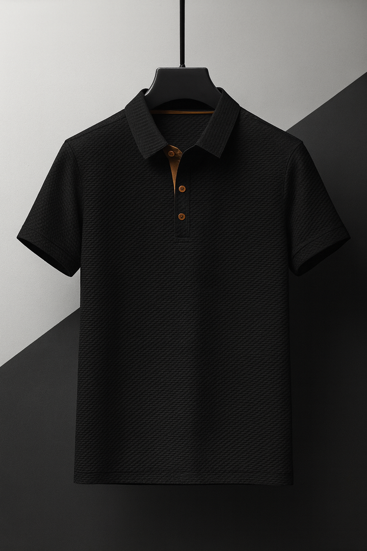 Comfortabele heren polo met korte mouw als casual overhemd