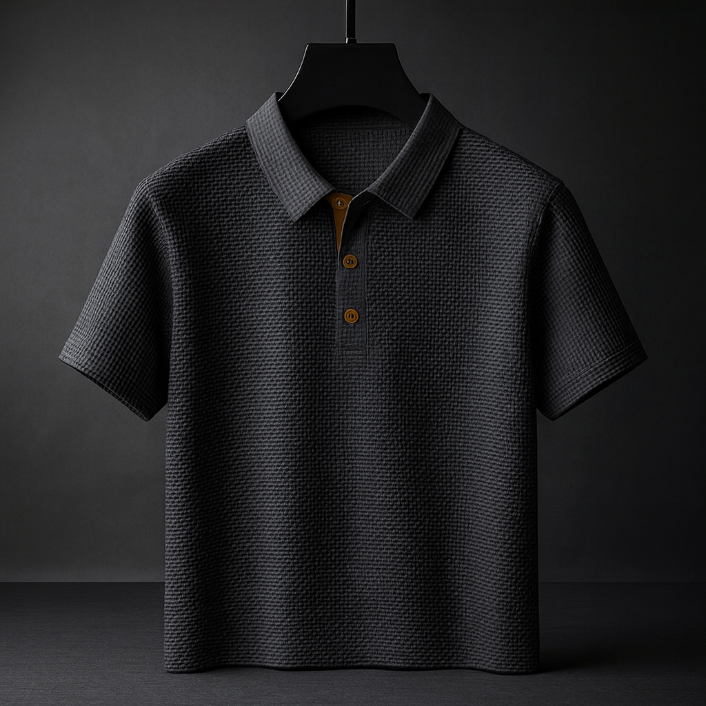 Stijlvolle heren polo met korte mouw en structuur in regular fit