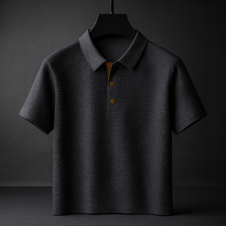 Stijlvolle heren polo met korte mouw en structuur in regular fit