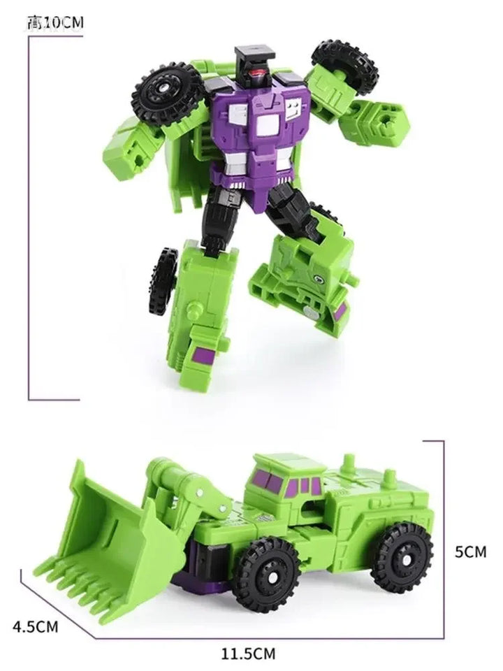 "Transformer robot auto, 6-in-1 actiefiguur van ABS, in kleurrijke robotvorm met voertuigonderdelen zichtbaar, 22CM hoog."