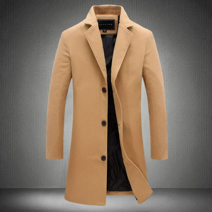 "Tussenjas parka heren in wolmix, warm en waterafstotend, ideaal voor herfst en lente, beschikbaar in diverse kleuren."
