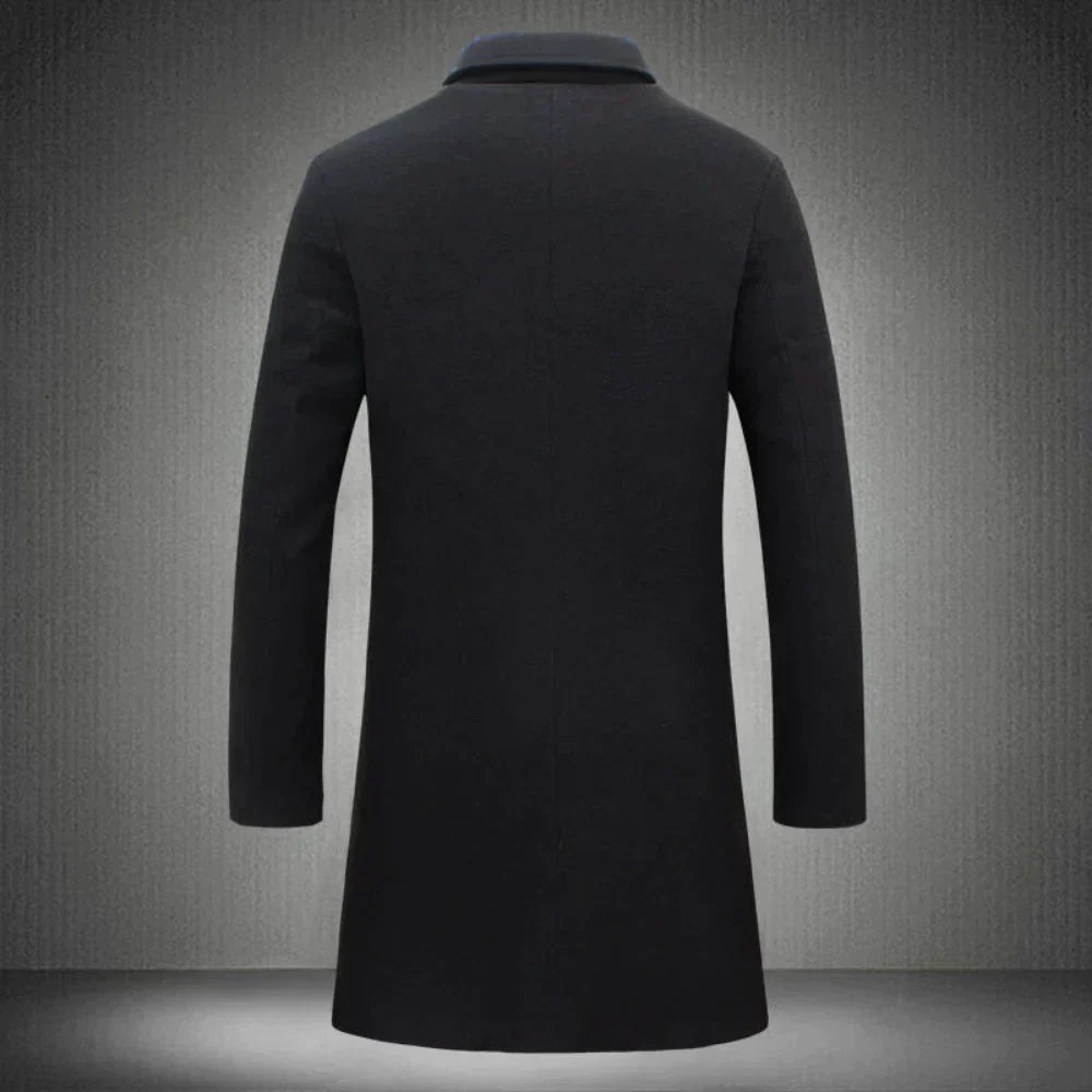 "Tussenjas parka heren in wolmix, warm en waterafstotend, ideaal voor herfst en lente, beschikbaar in diverse kleuren."