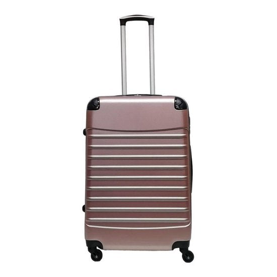 Hardschalen trolley, lichtgewicht en krasbestendig, met cijferslot en 4 wielen, perfect voor lange reizen.